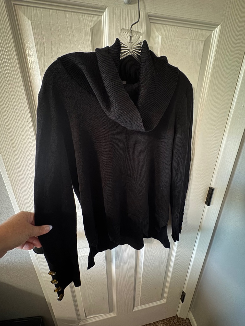Cable & Gauge Sweater with Buttons on Sleeves